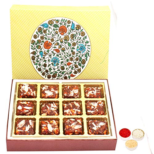 Bhaidhooj Gifts-Sweets 2 Part Eco 12  Pcs Sugarfree Dates and Figs Bites Box