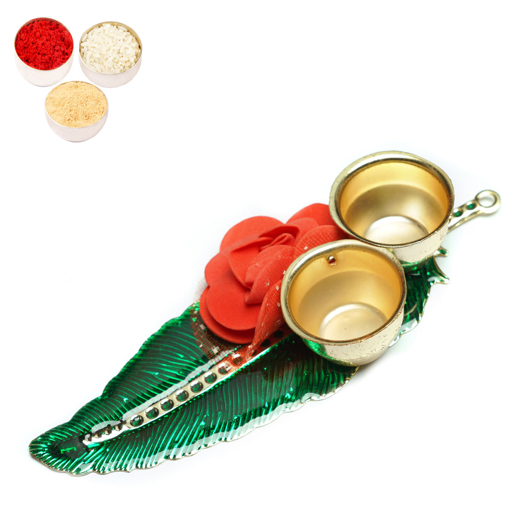 Green Leaf Roli Chawal Container  