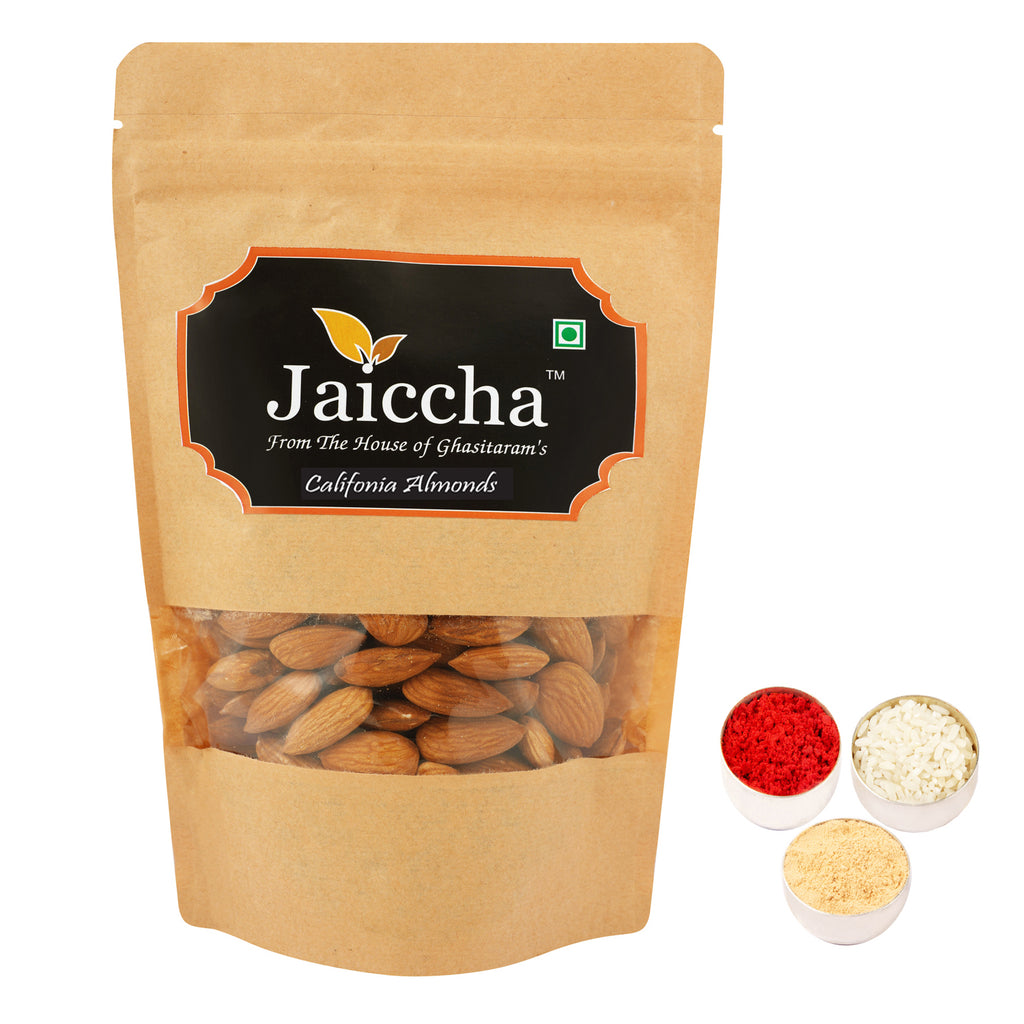 Bhaidhooj Gifts-American/ Califonia Almonds 200 gms in Brown Paper Pouch 