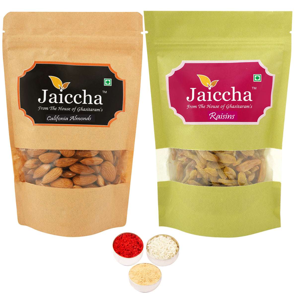 Bhaidhooj Gifts-Almonds and Raisins Pouches-200 gms 