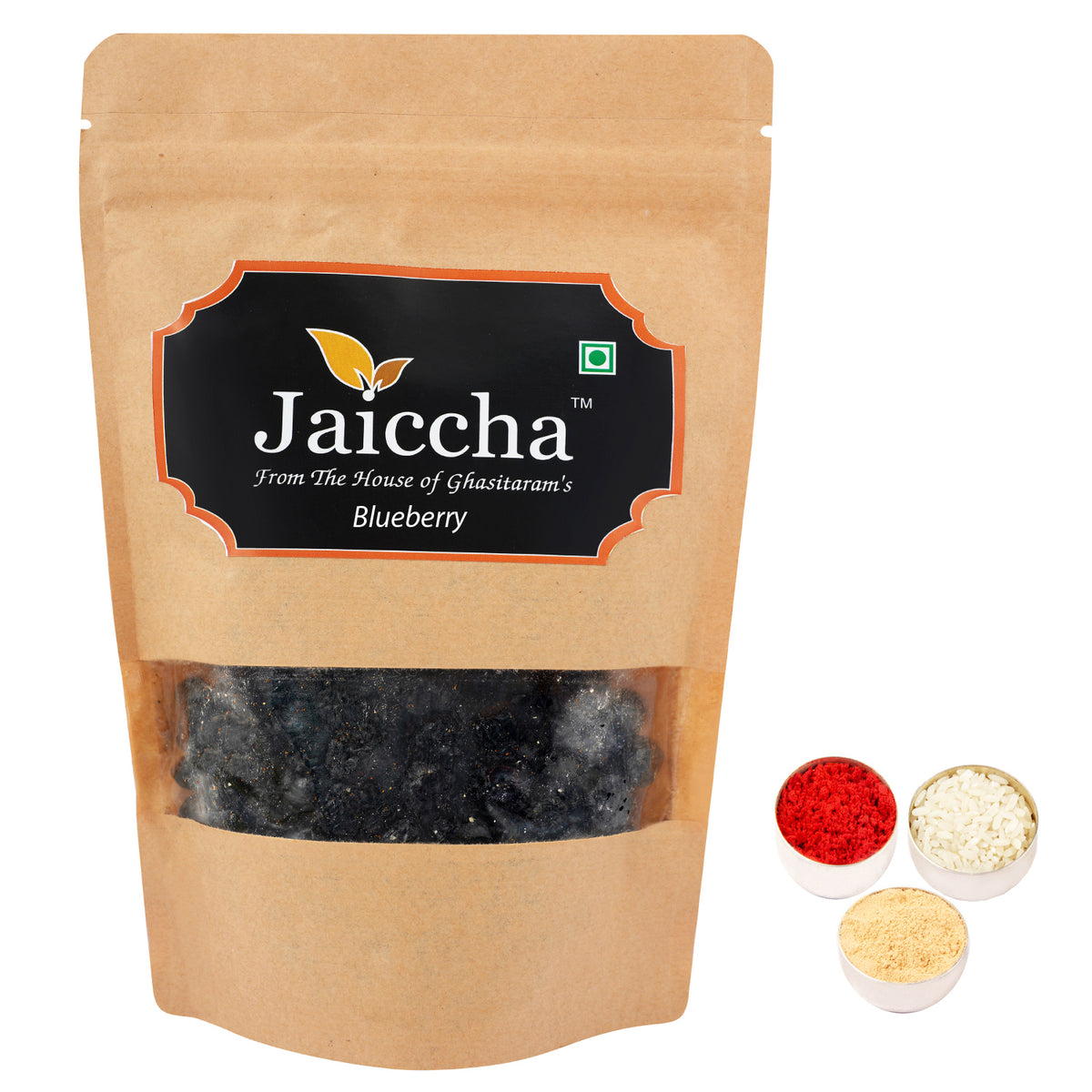 Bhaidhooj Gifts-Dehydrated Dried Blueberries 200 gms in Brown Paper Pouch 