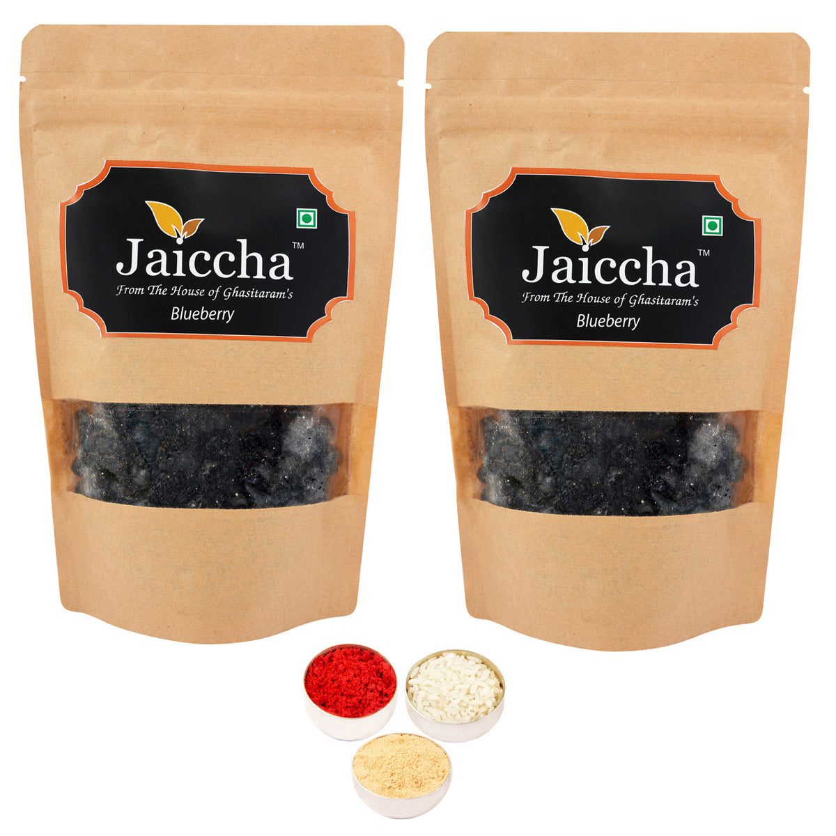 Bhaidhooj Gifts-Dehydrated Dried Blueberries 400 gms in Brown Paper Pouch 