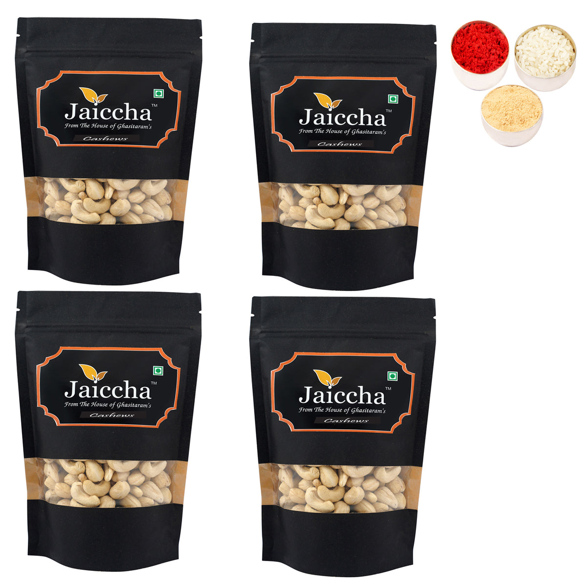 Bhaidhooj Gifts-Goan Cashews 800 gms in Black Paper Pouch 