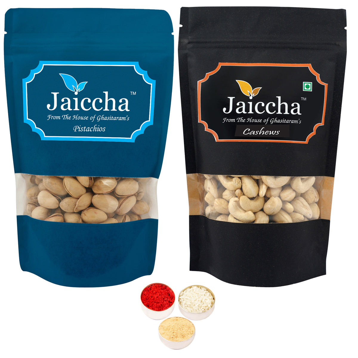 Bhaidhooj Gifts-Cashews and Pistachios Pouches-400 gms 