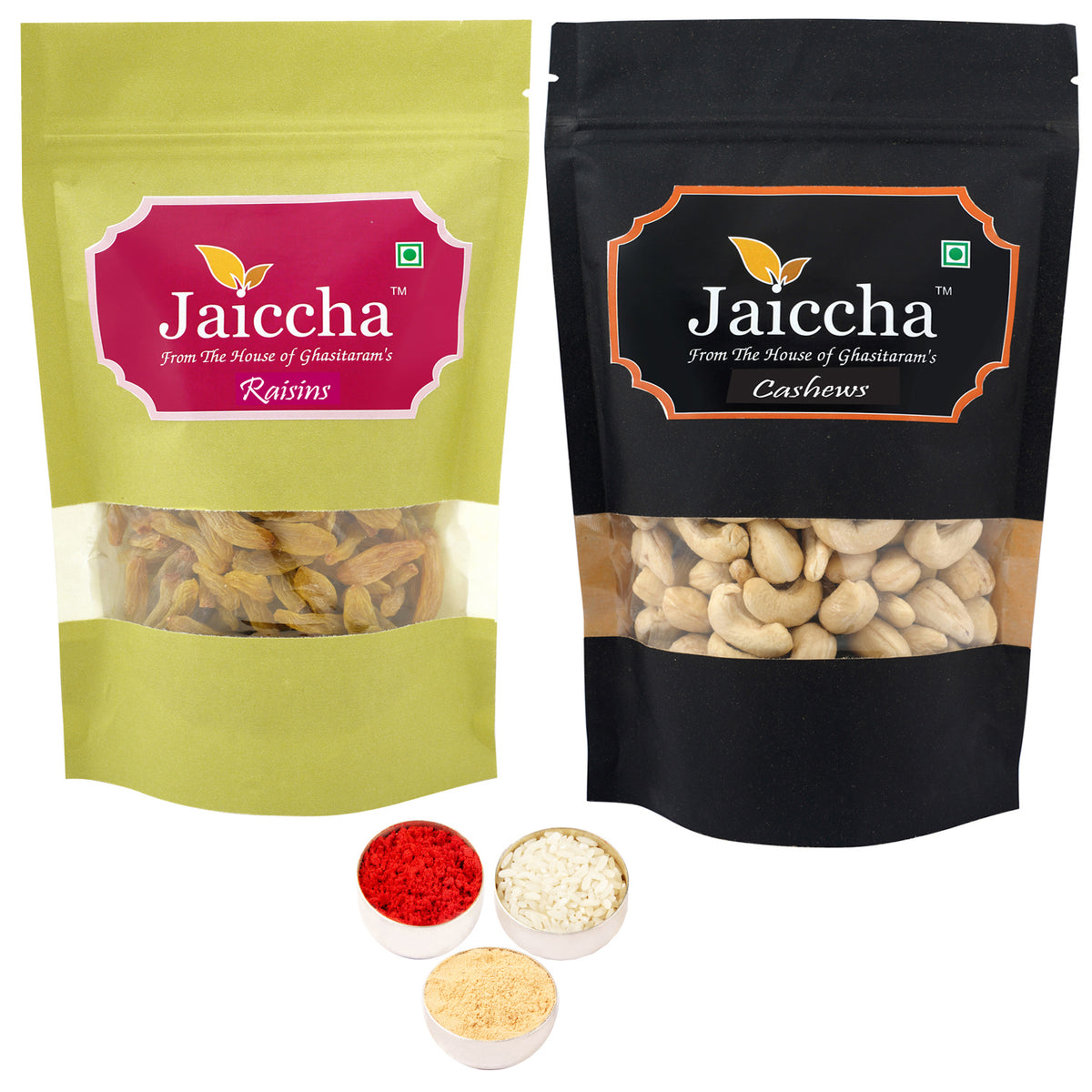 Bhaidhooj Gifts-Cashews and Raisins Pouches-400 gms 