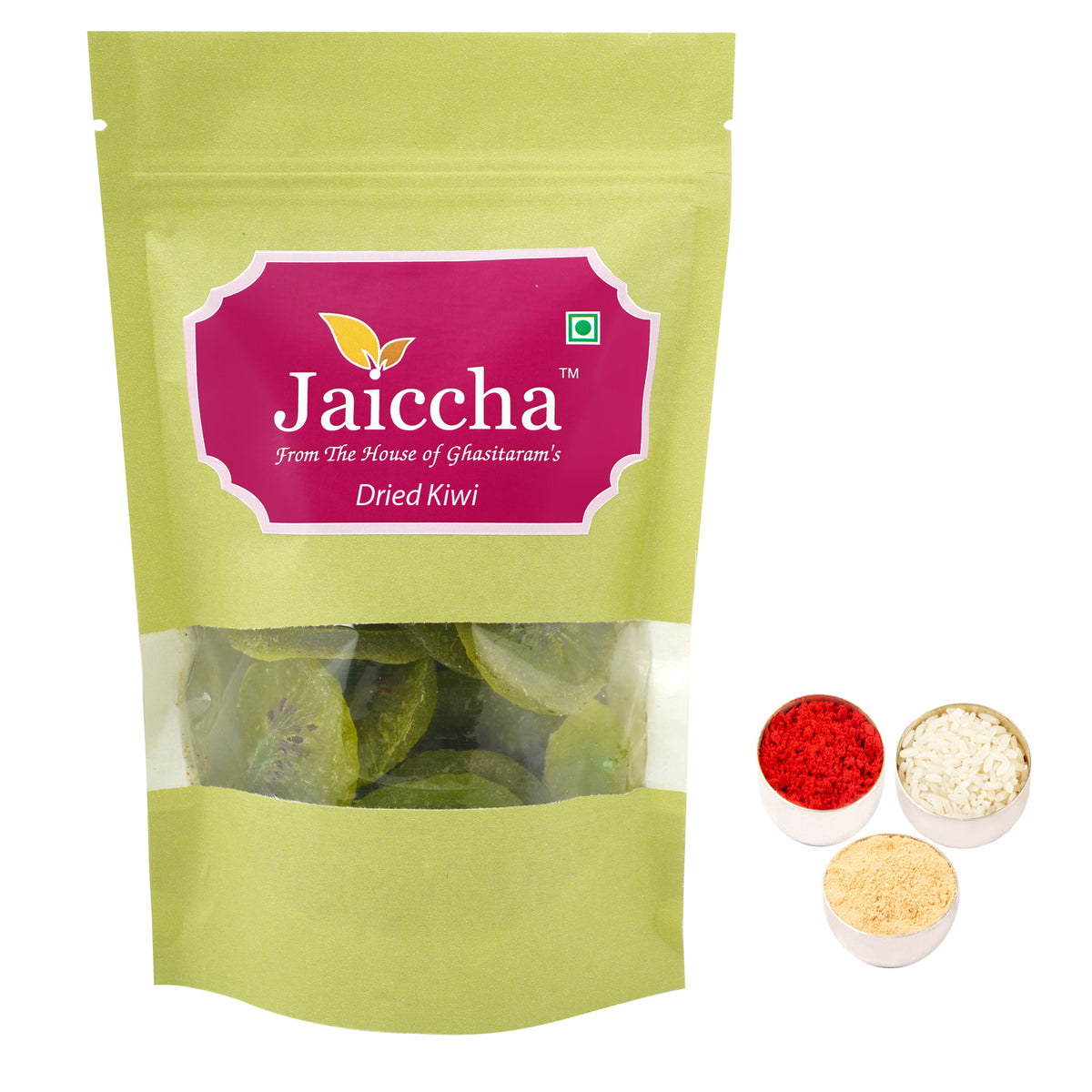 Bhaidhooj Gifts-Dried Kiwi 200 gms in Green Paper Pouch 