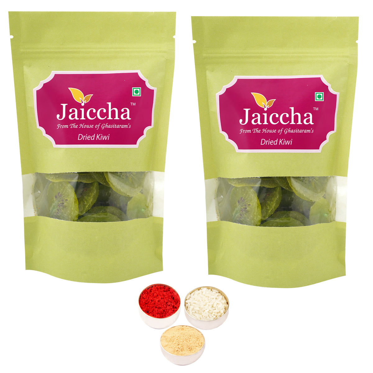 Bhaidhooj Gifts-Dried Kiwi 400 gms in Green Paper Pouch 