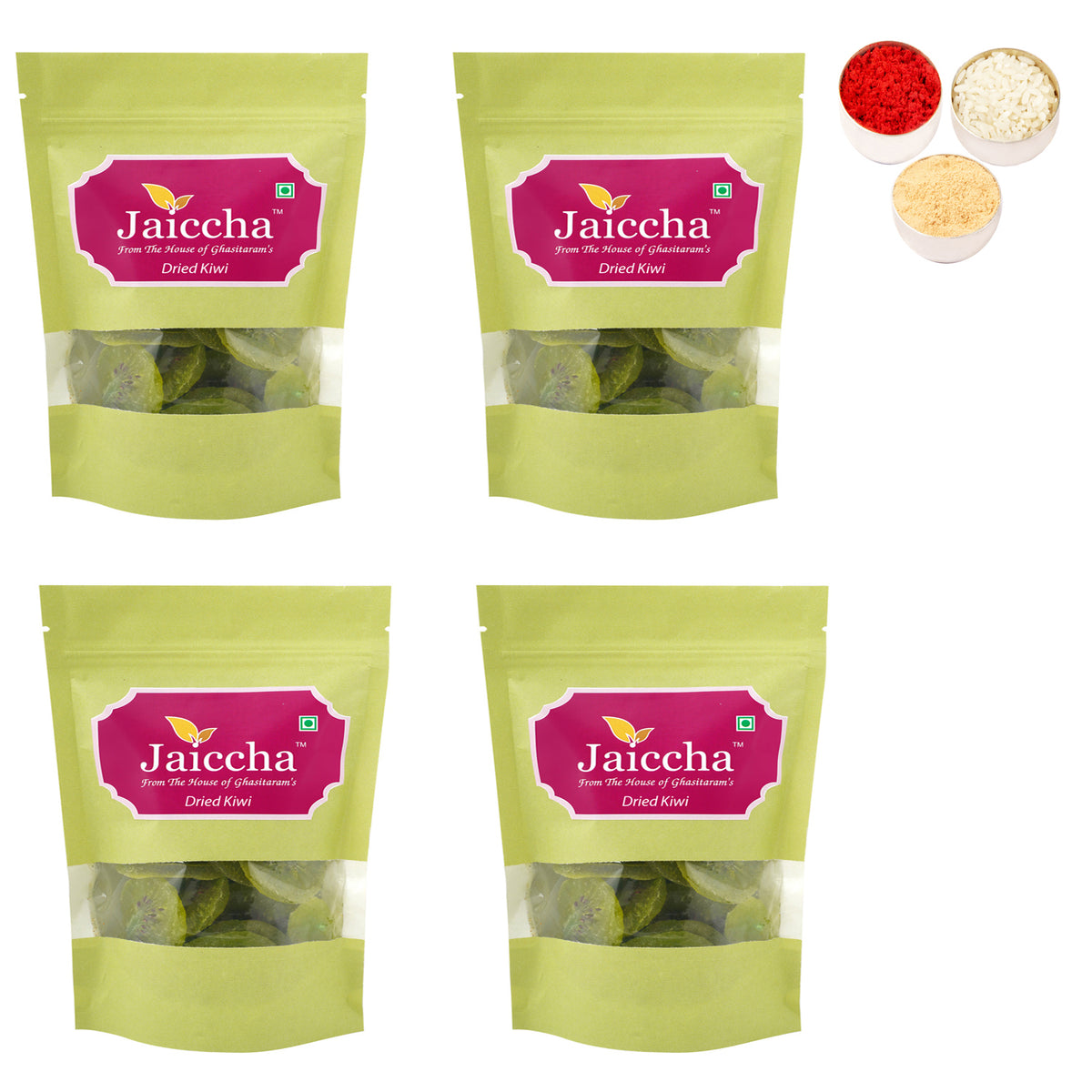 Bhaidhooj Gifts-Dried Kiwi 800 gms in Green Paper Pouch 