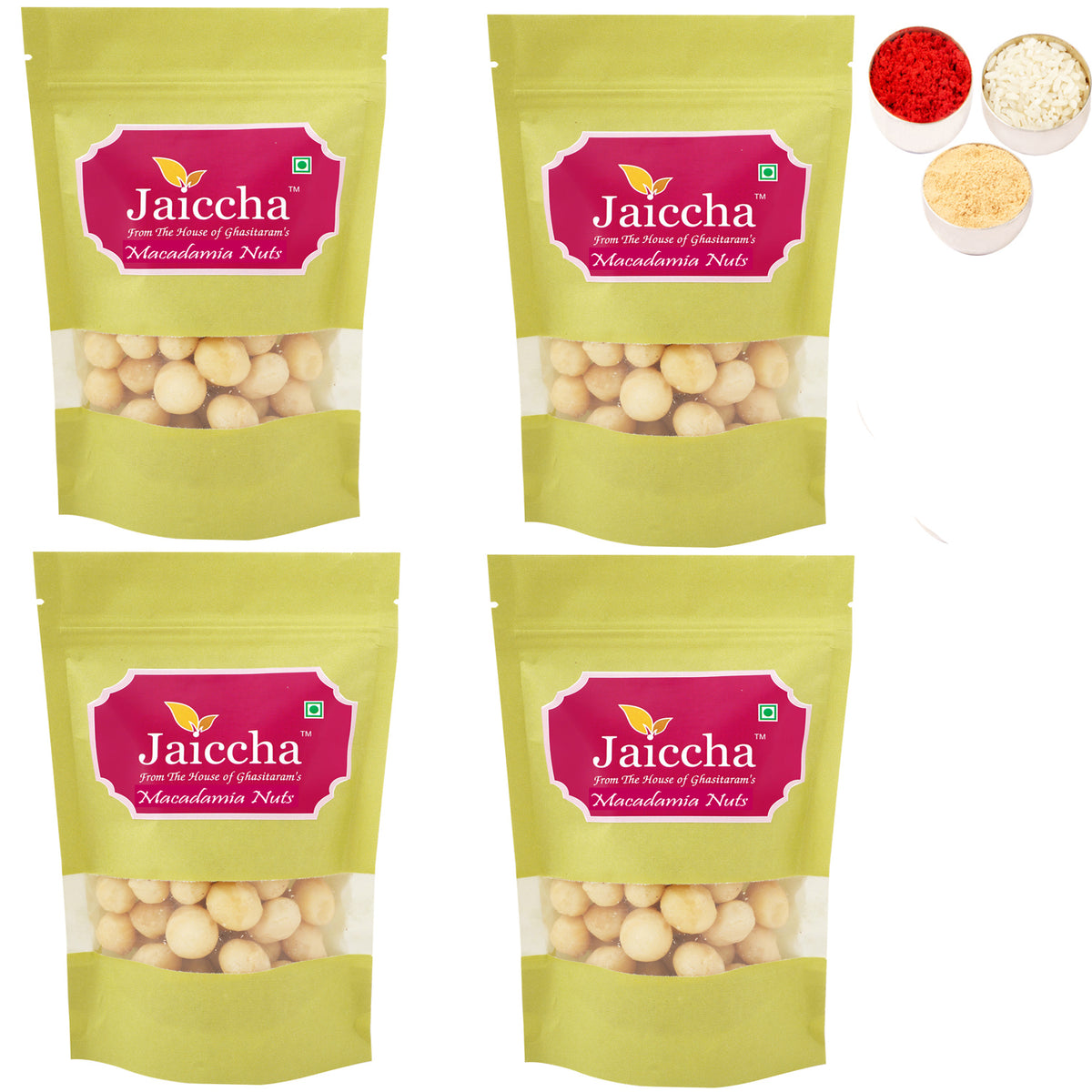 Bhaidhooj Gifts-Macadamia Nuts 800 gms in Green Paper Pouch 