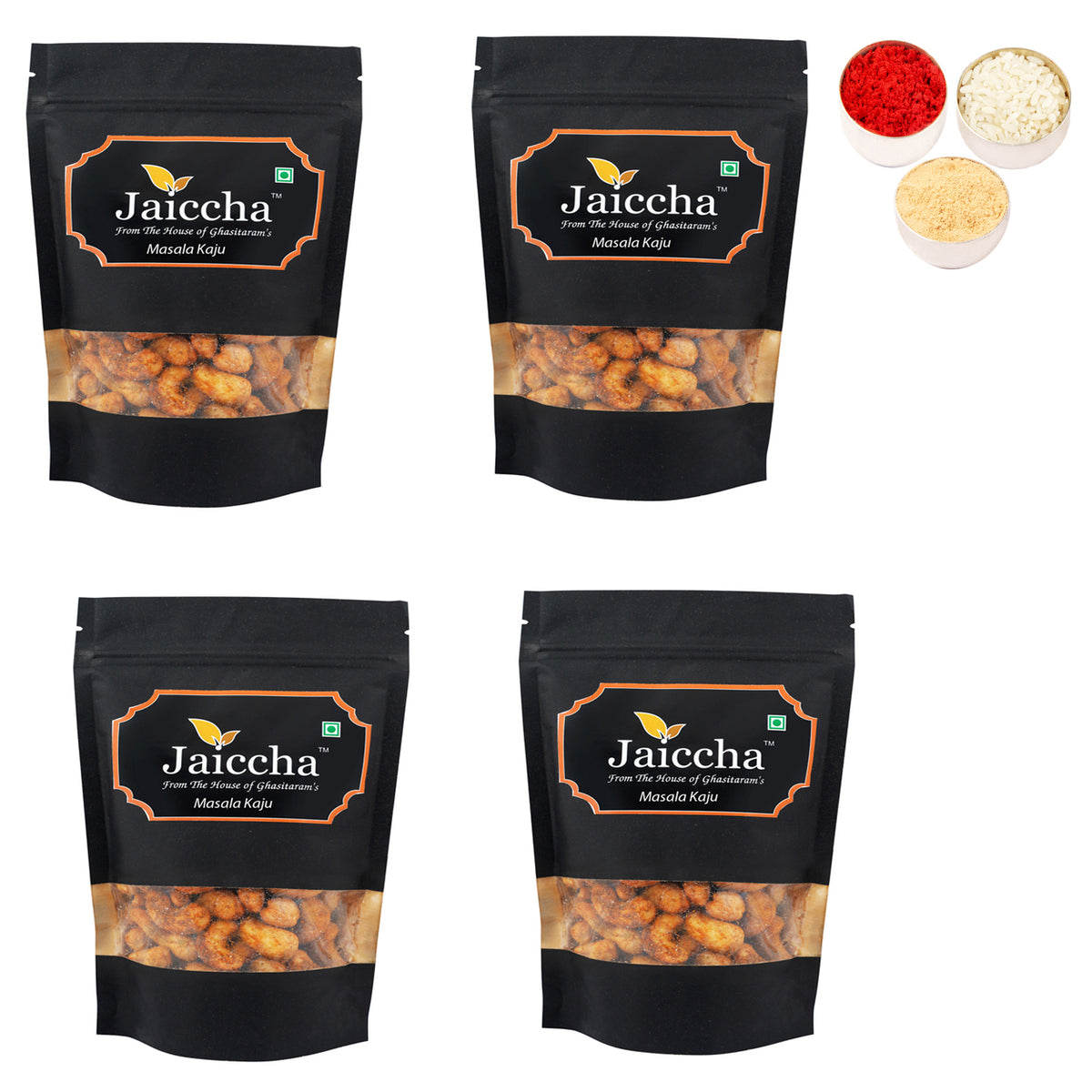 Bhaidhooj Gifts-Special Masala Kaju 800 gms in Black Paper Pouch 