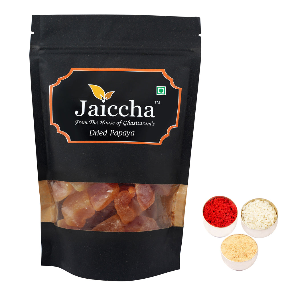 Bhaidhooj Gifts-Dried Papaya 200 gms in Black Paper Pouch 