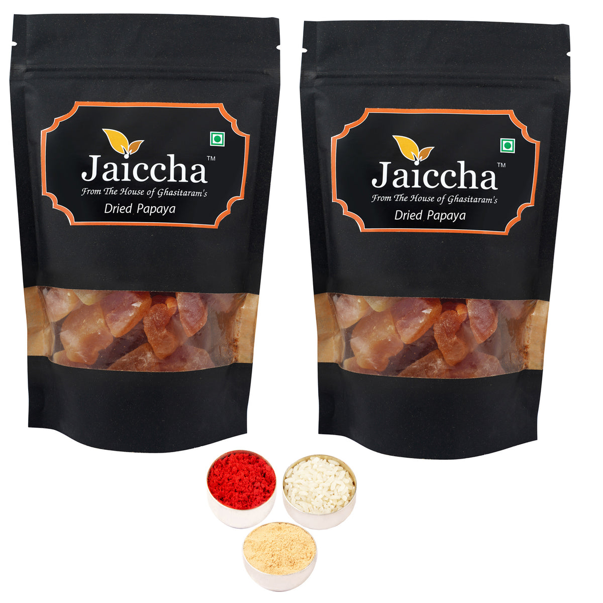 Bhaidhooj Gifts-Dried Papaya 400 gms in Black Paper Pouch 
