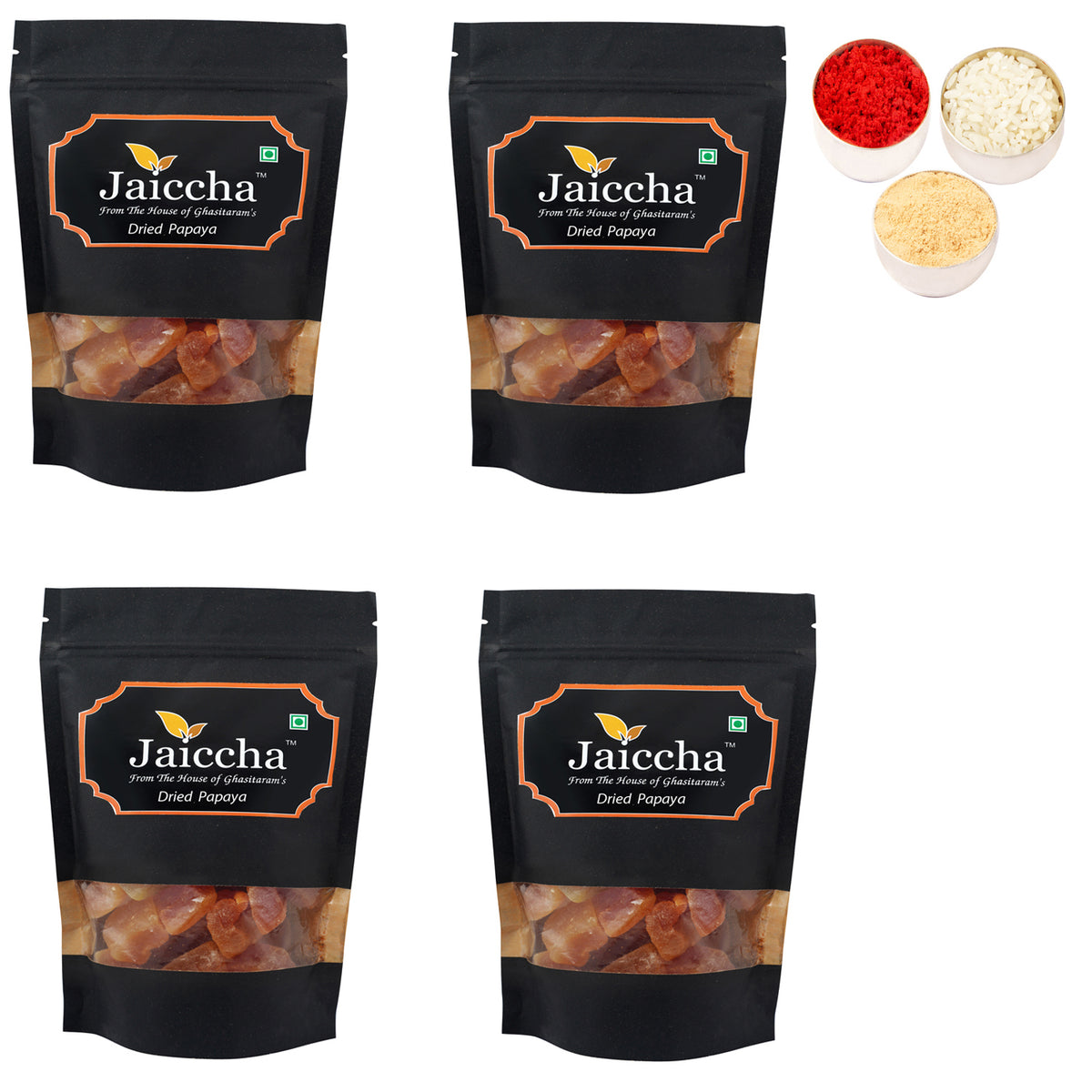 Bhaidhooj Gifts-Dried Papaya 800 gms in Black Paper Pouch 