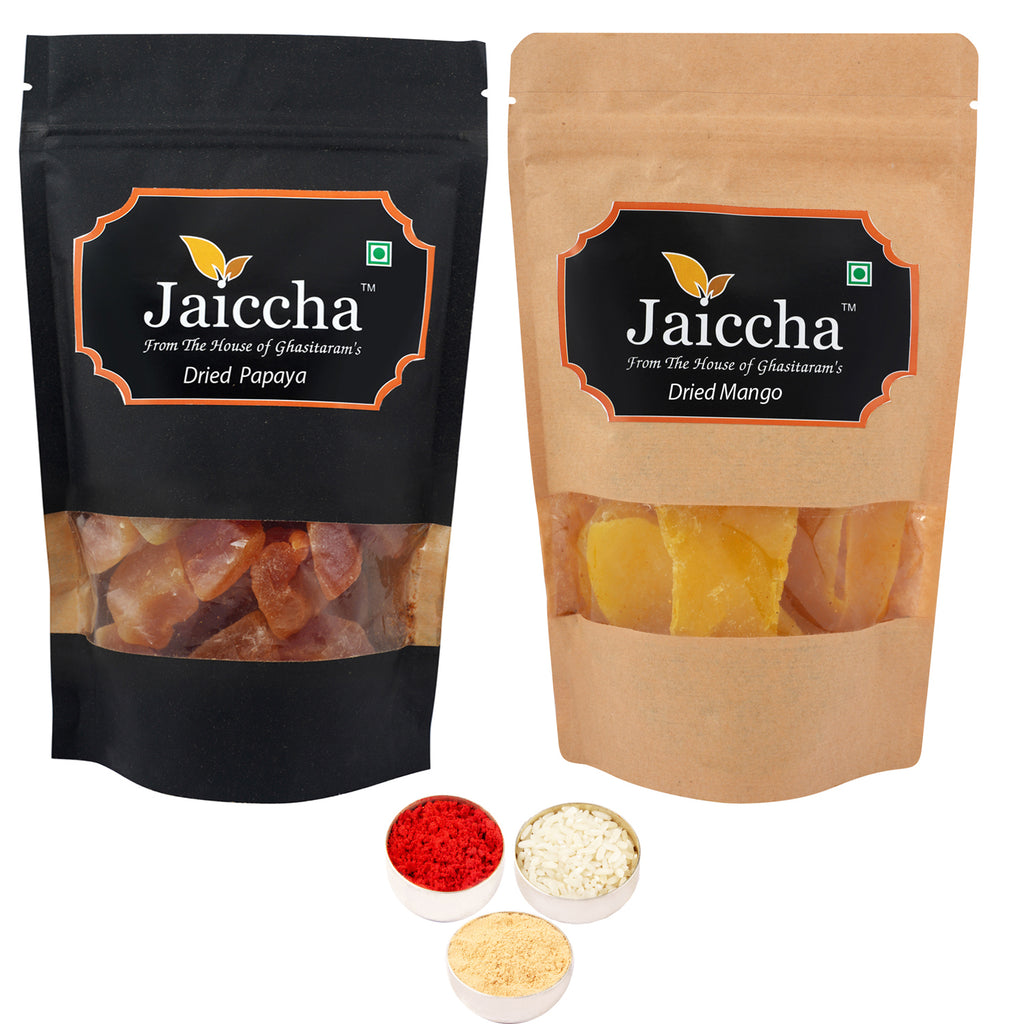 Bhaidhooj Gifts-Pack of 2 Papaya, Mango Pouches small 200 gms 