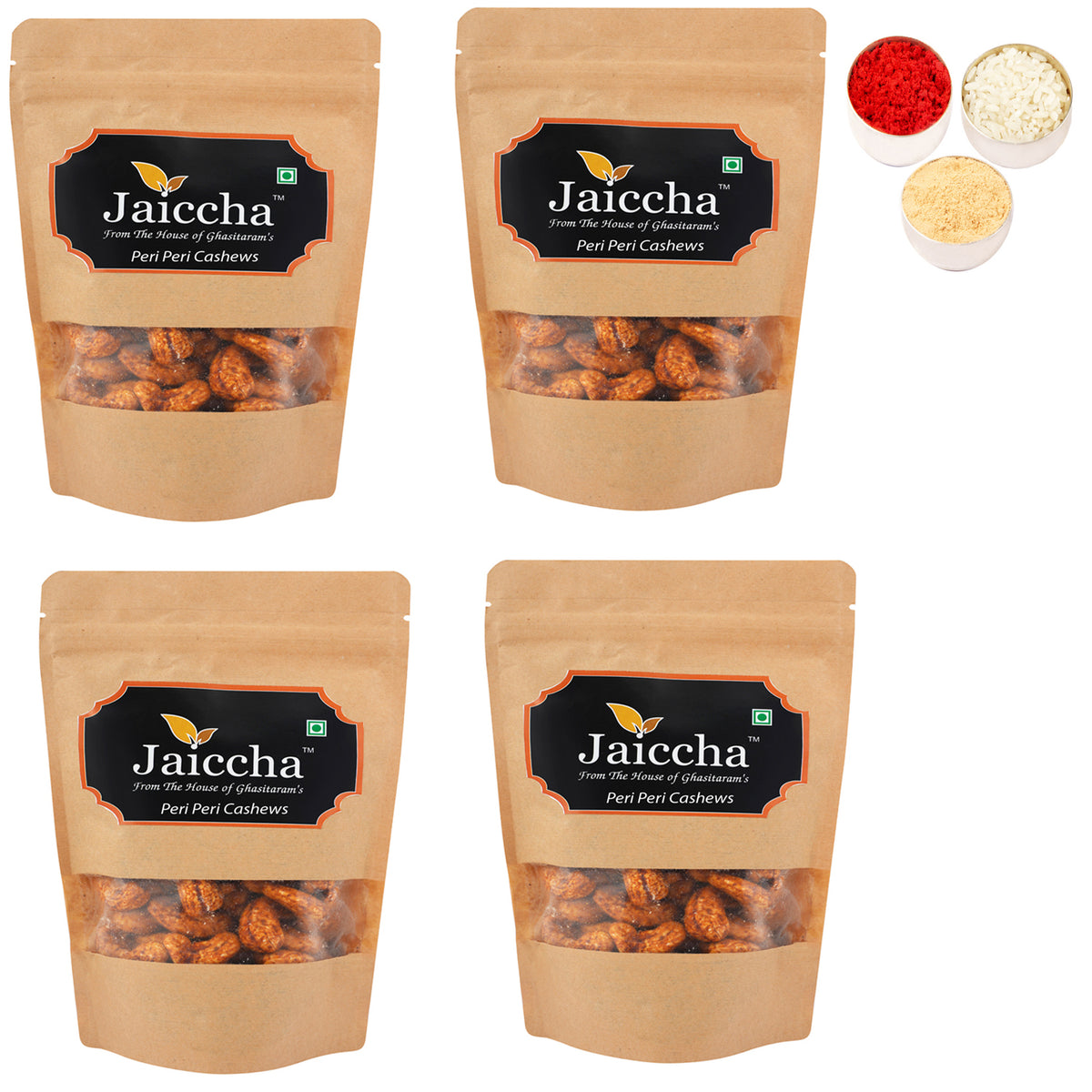 Bhaidhooj Gifts-Peri Peri Cashews 800 gms in Brown Paper Pouch 