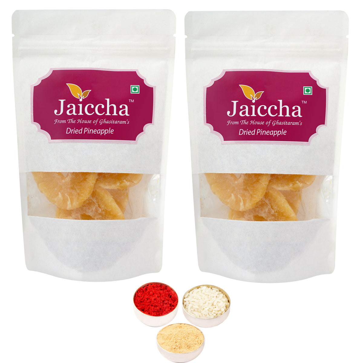 Bhaidhooj Gifts-Dried Pineapple 400 gms in White Paper Pouch 