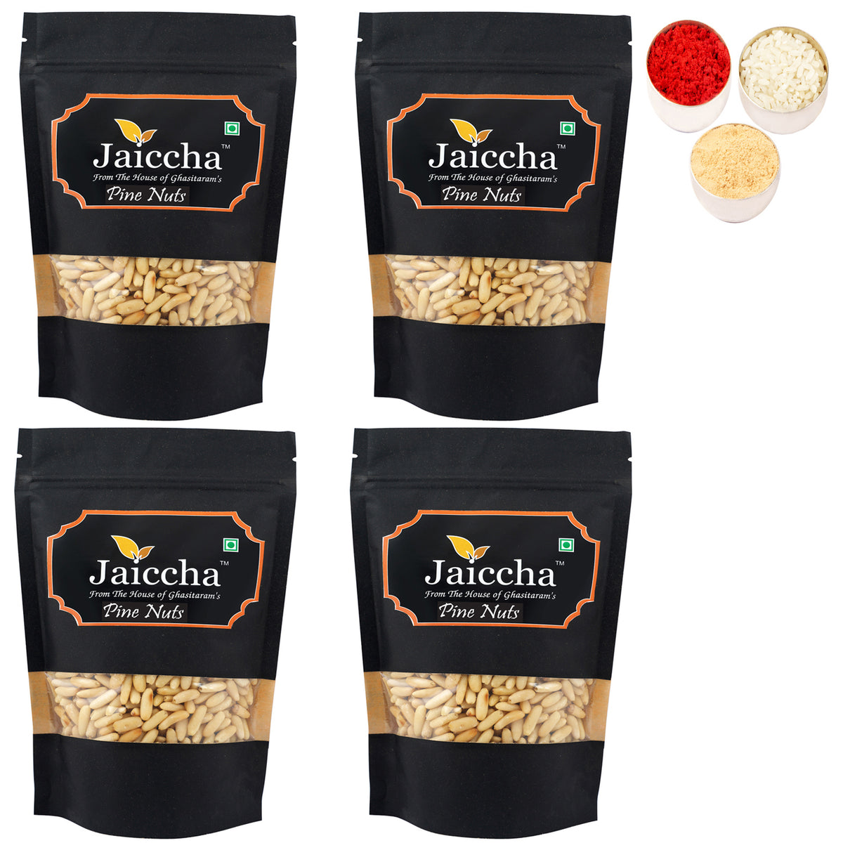 Bhaidhooj Gifts-Pine Nuts Without Shell (Chilgoza) 800 gms in Black Paper Pouch 