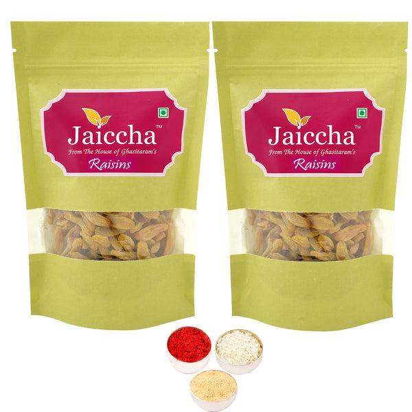 Bhaidhooj Gifts-Selected Indian Raisins 400 gms in Green Paper Pouch 