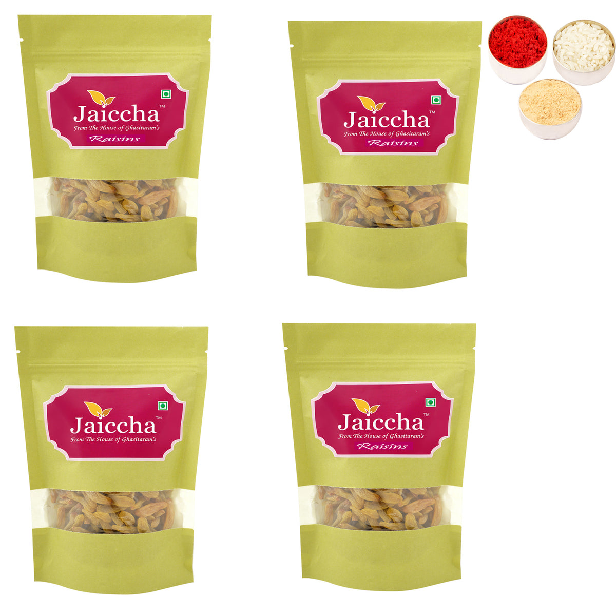 Bhaidhooj Gifts-Selected Indian Raisins 800 gms in Green Paper Pouch 