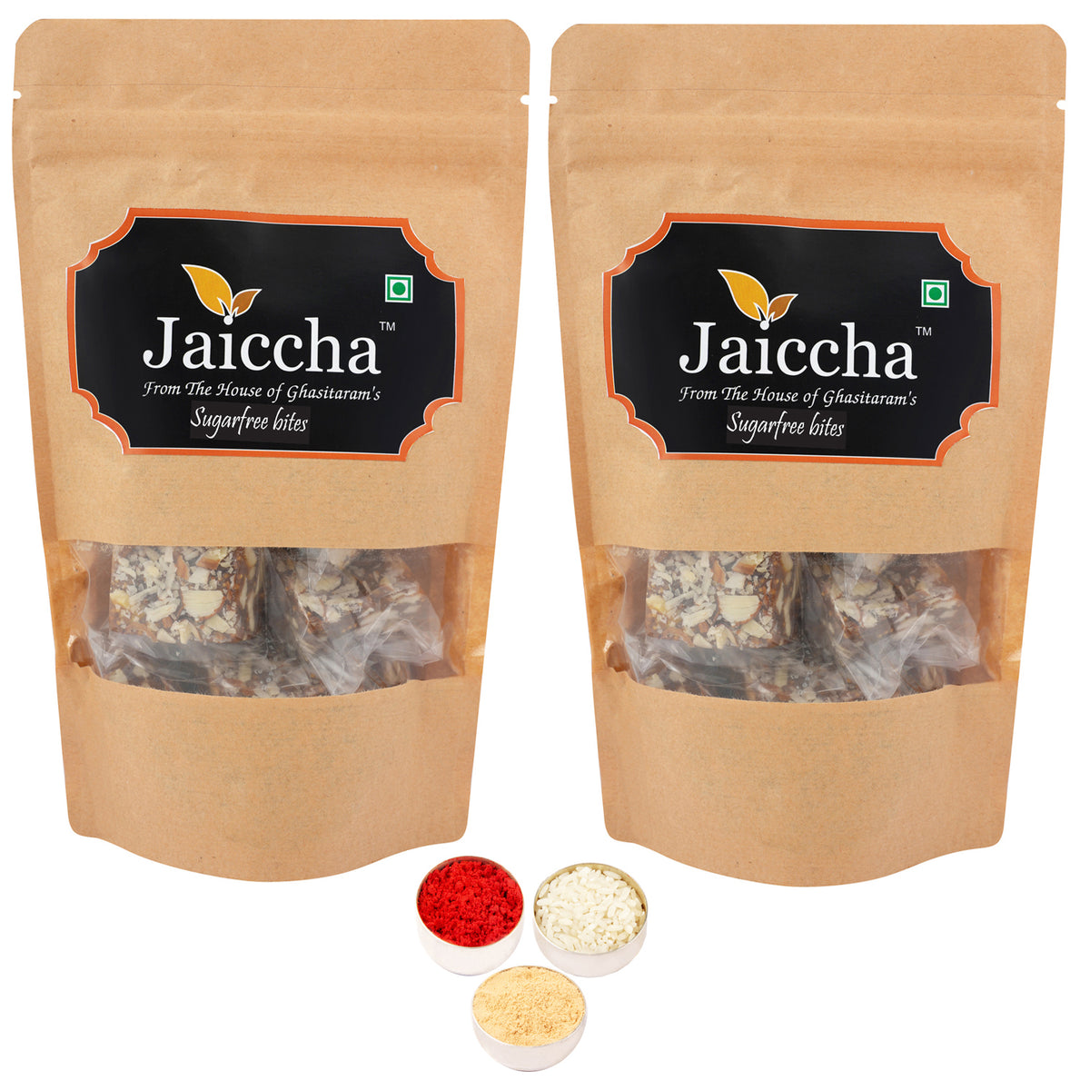 Bhaidhooj Gifts-Sugarfree bites 400 gms in Brown Paper Pouch 
