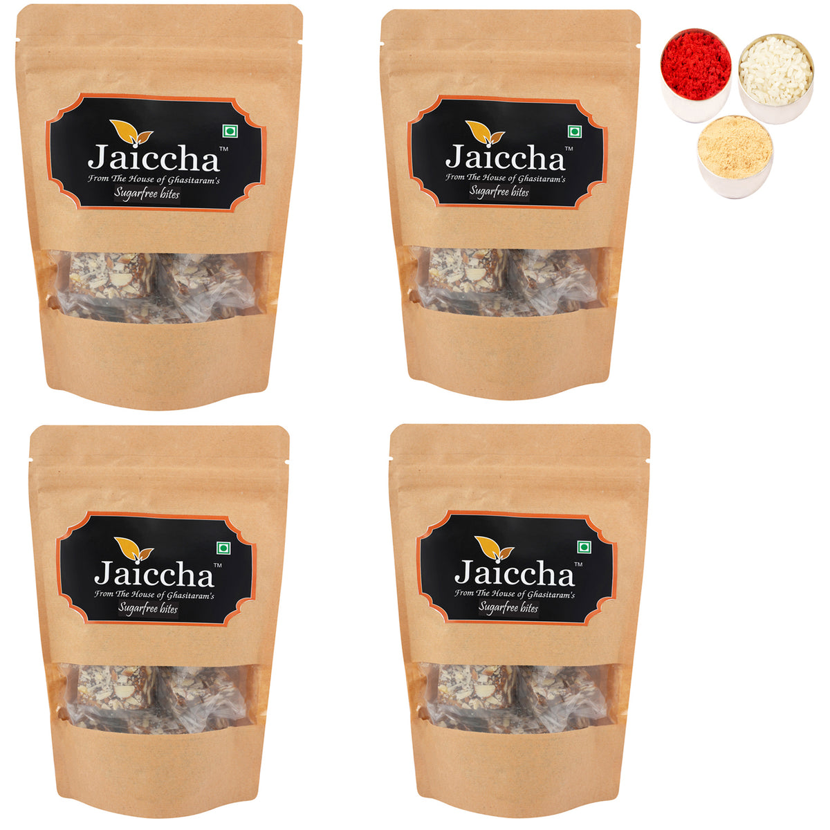 Bhaidhooj Gifts-Sugarfree bites 800 gms in Brown Paper Pouch 
