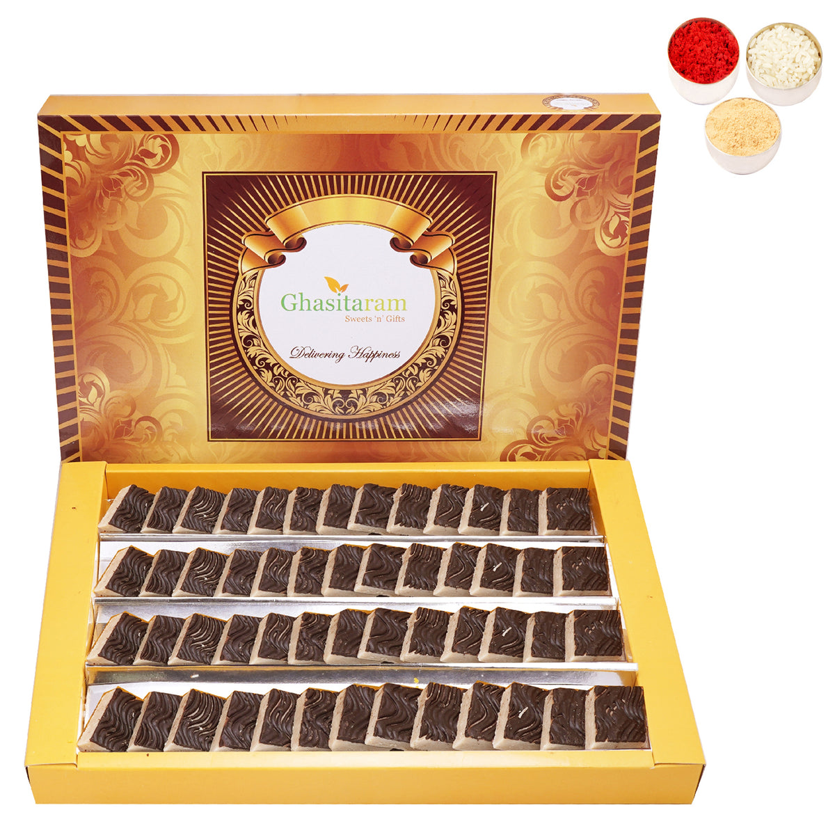 Bhaidhooj Gifts- Chocolate Coated Kaju Katlis 800 gms