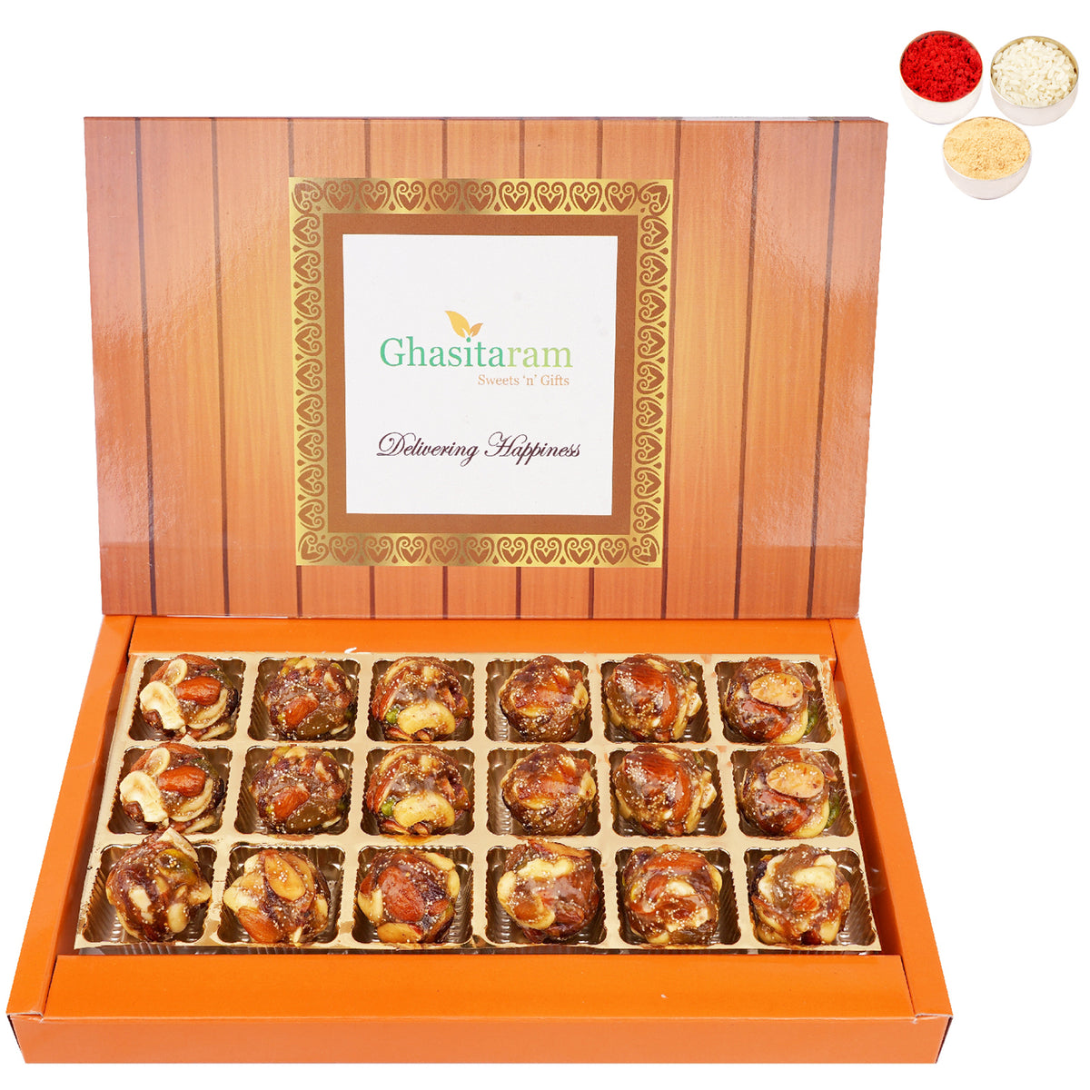 Bhaidhooj Gifts- Dryfruit Laddoo with no added Sugar 18 pcs