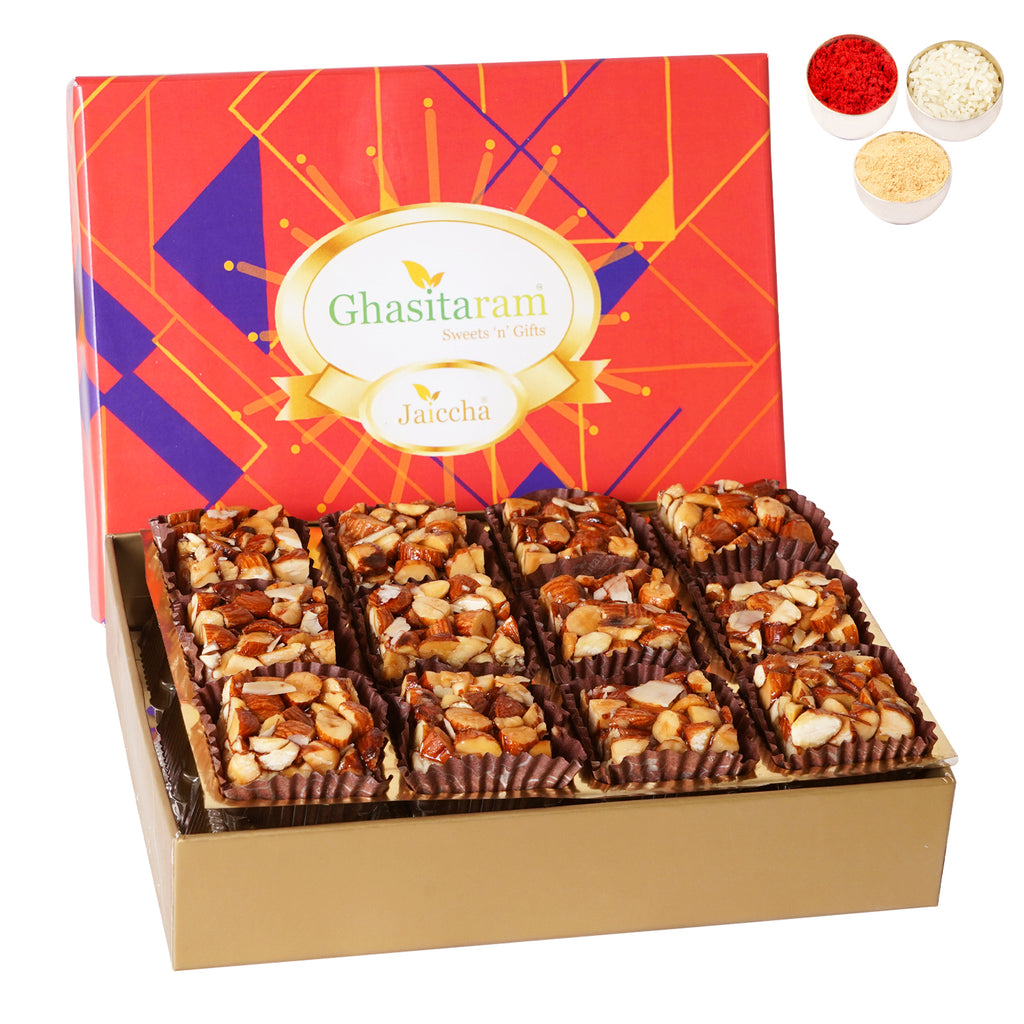 Bhaidooj Gifts-Sugarfree Almond Delight in Premium Box 12 pcs