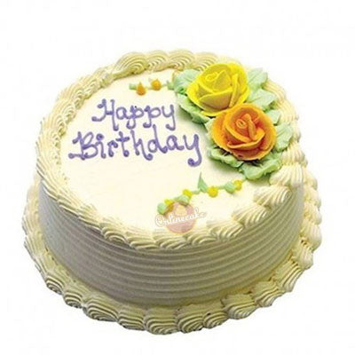 Fresh Eggless Vanilla Birthday Cake 500 gms