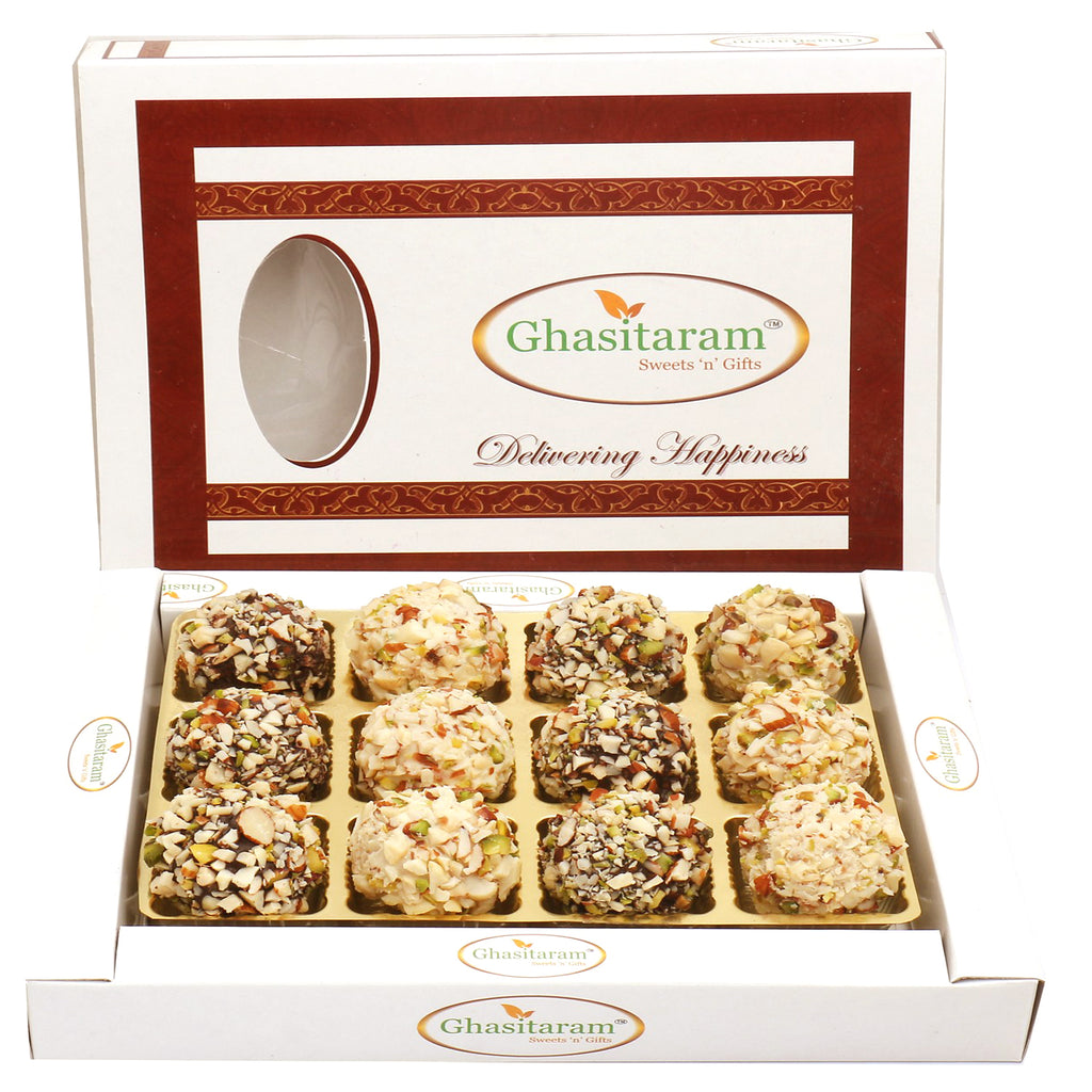 Corporate Gifts-Chocolate Dryfruit Laddoos in White Box