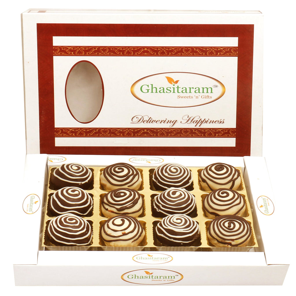 Corporate Gifts-Chocolate Galaxy Cashew Laddoos in White box