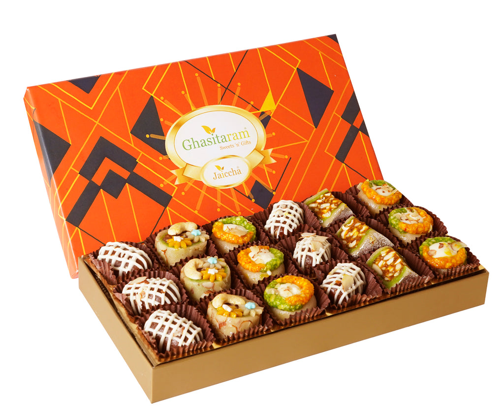 Corporate Gifts-Exotic Dryfruit Sweets in Designer Box 18pcs