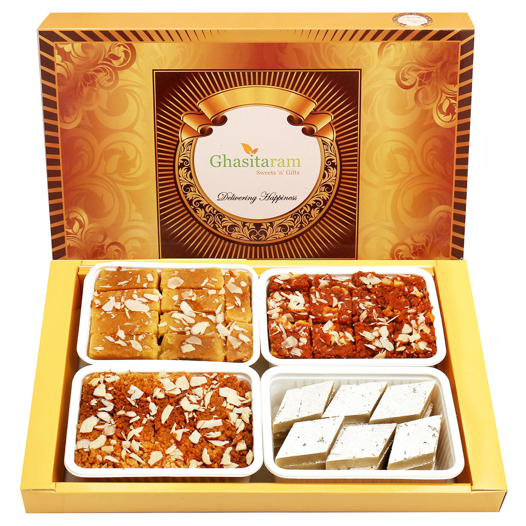 Corporate Gifts-Big Box of Kaju Katli, Mysore Pak, Dodha Barfi and Milk Cake