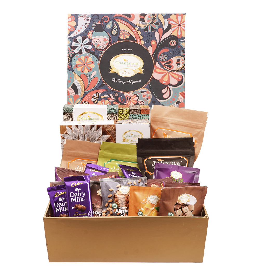 Corporate Gifts-Ghasitaram Big Hamper Box of assorted Goodies 23 goodies