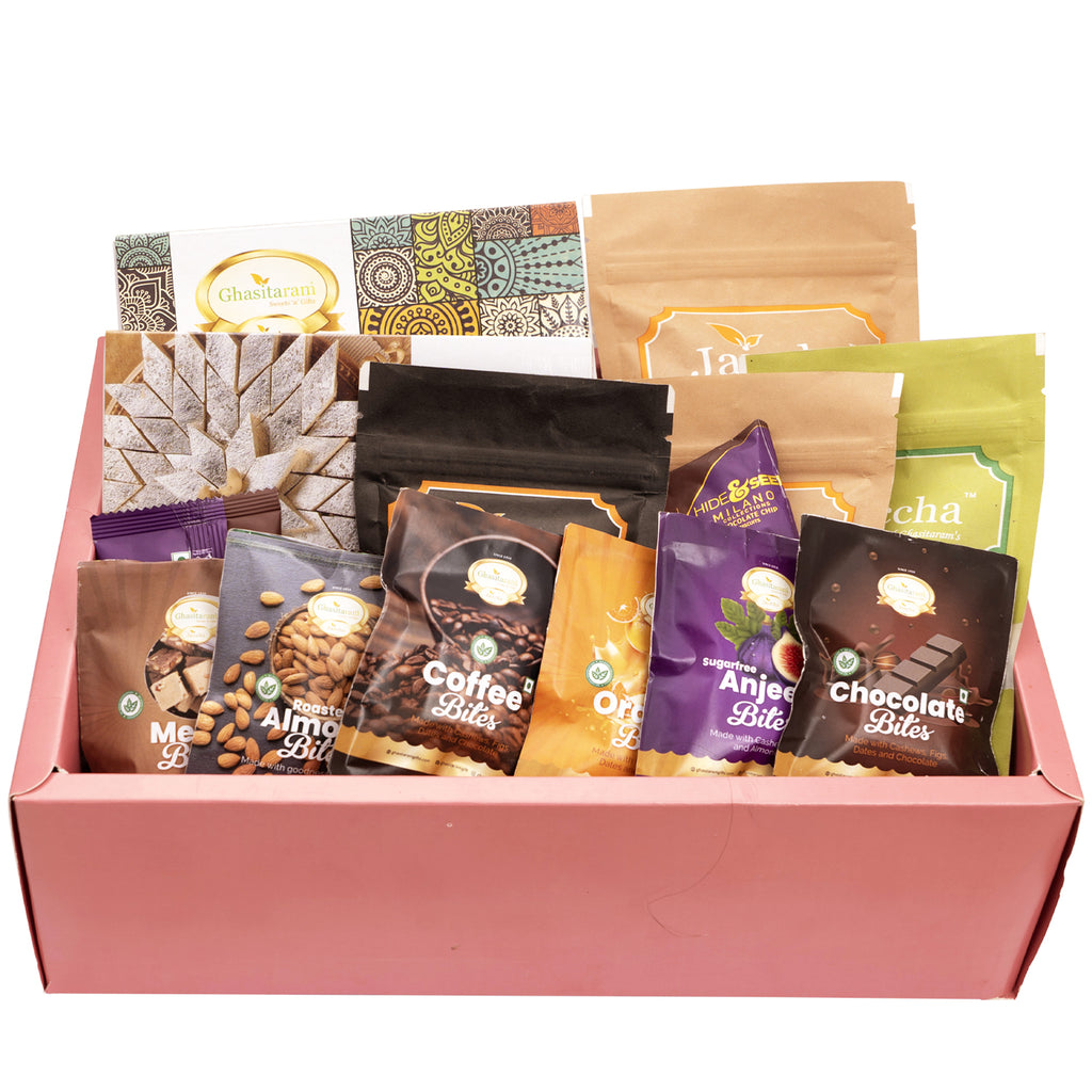 Corporate Gifts-Rust Hamper Box with bites
