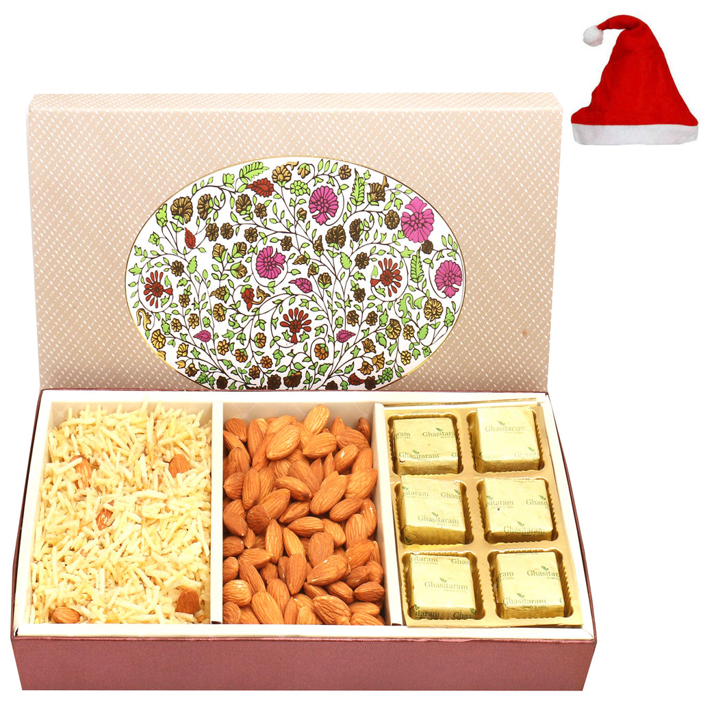 3 Part Eco Almonds, Sugarfree Chocolates and Namkeen Box