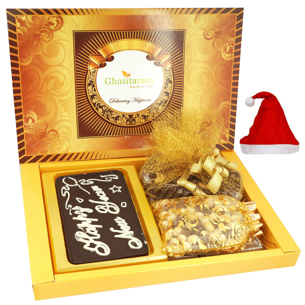Big Box of New Year Chocolate Bar, Plum Cake and Nutties