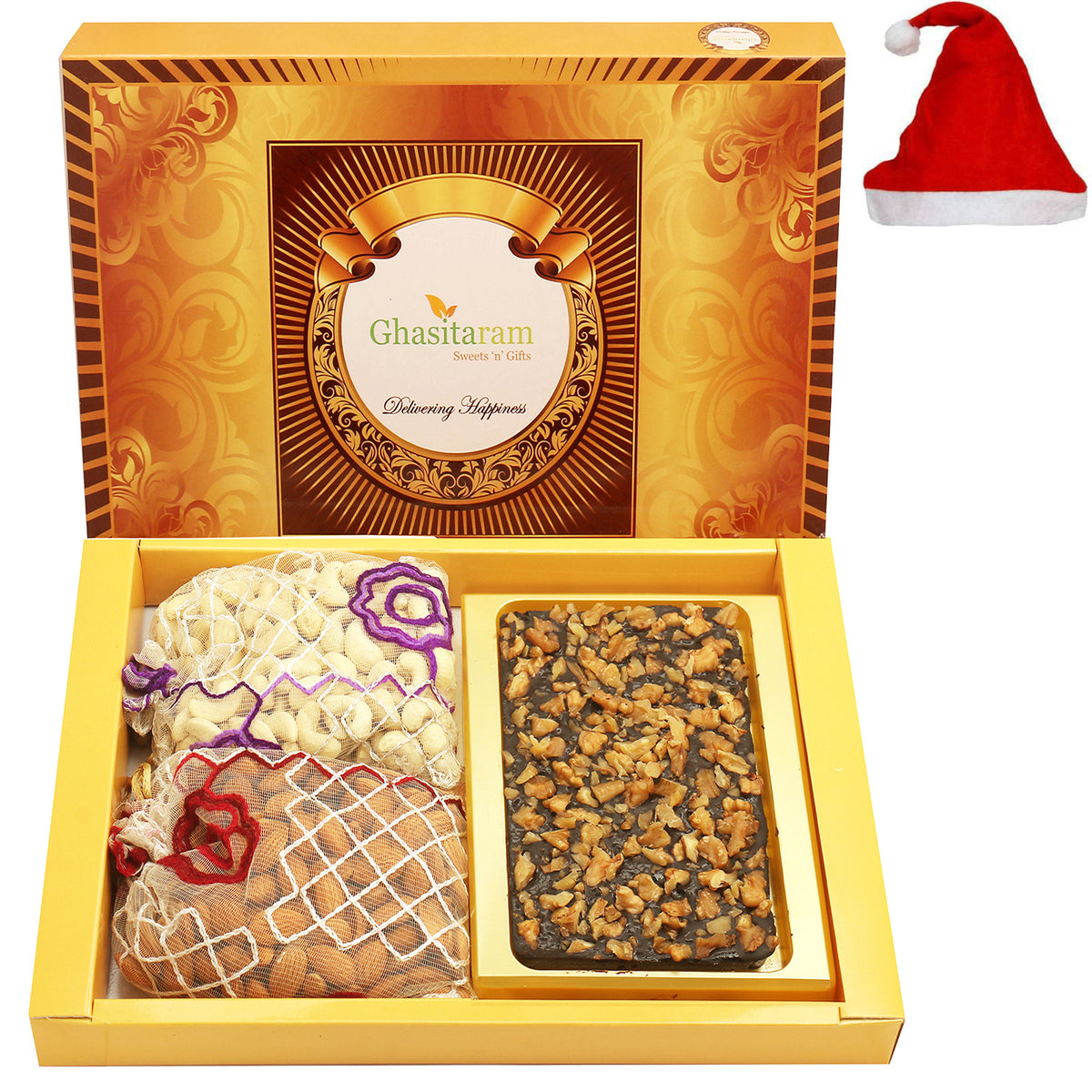Big Box Of Walnut Chocolate Bark, Almonds and Cashews Pouch