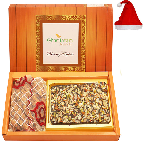 Box Of Walnut Chocolate Bark and Almonds Pouch