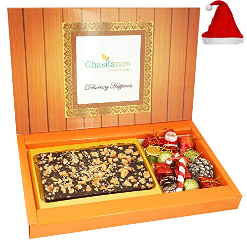 Walnut Chocolate Bark with Christmas Décor 