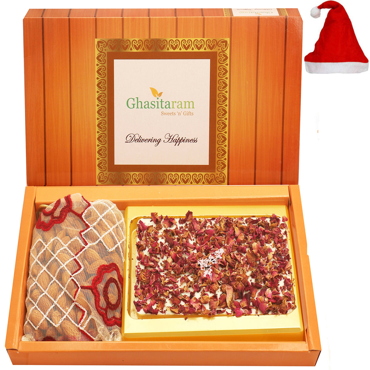 Box Of White Chocolate Bark and Almonds Pouch