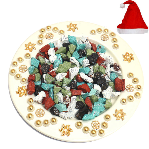 White Metal Stone Chocolate Thali