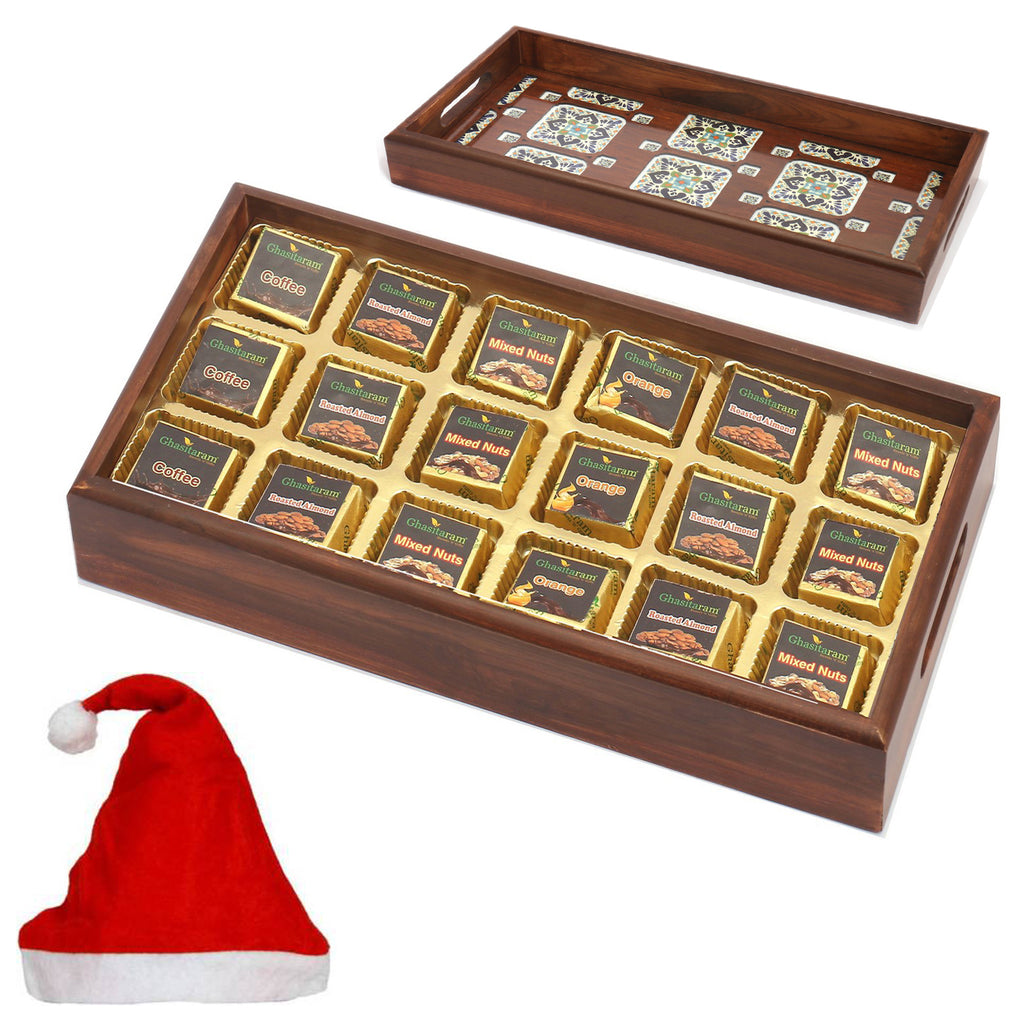 Wooden Printed 18 pcs Assorted Chocolates Tray