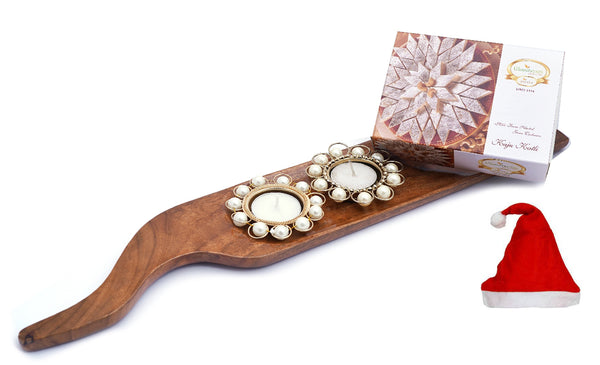 Salad Platter with T-lites and Kaju Katlis