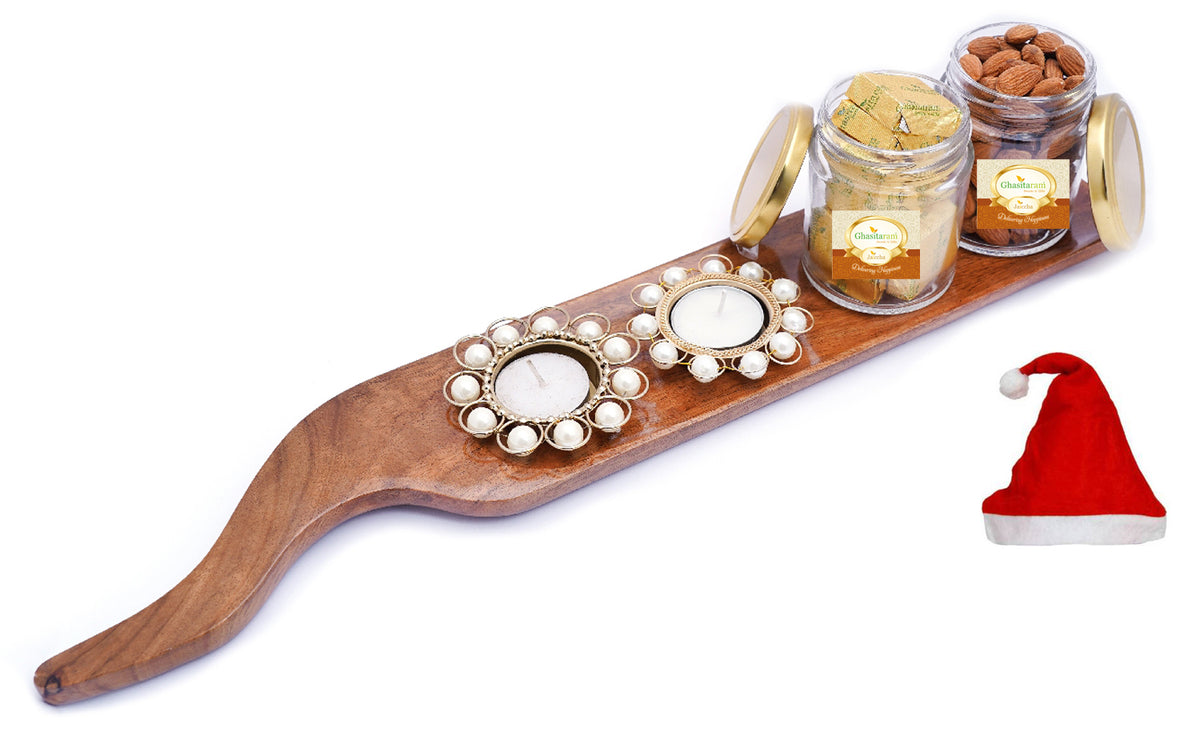 Salad Platter with T-lites, Mewa Bites and Almonds Jars