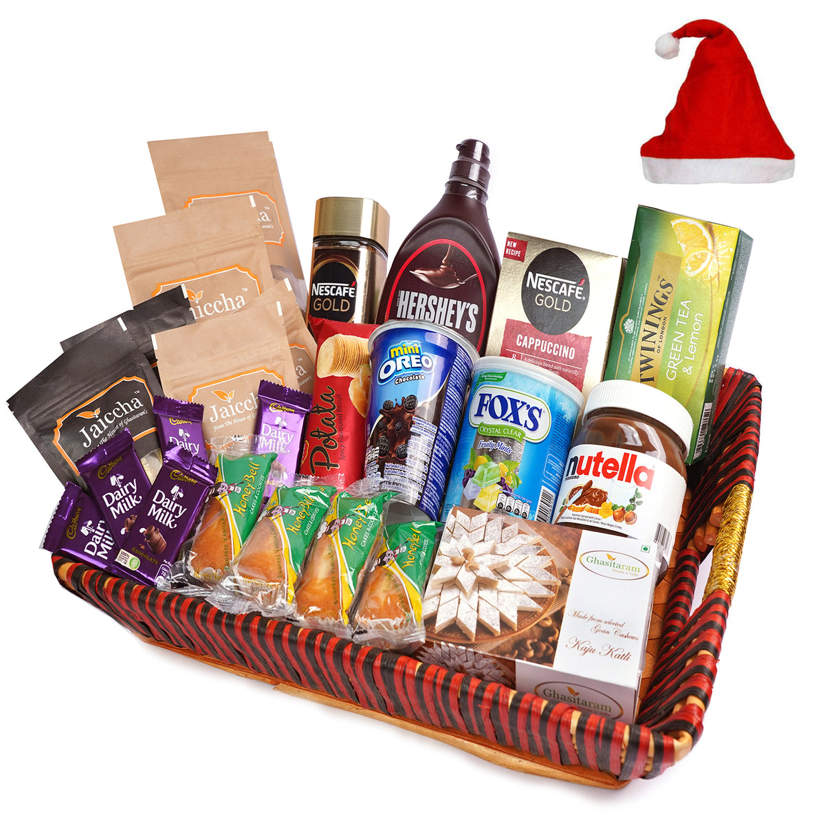 Big Red Basket Hamper  of 30 Goodies