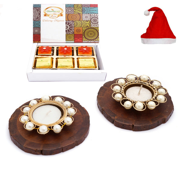 Coasters and T-Lites with Chocolate Coated Almonds