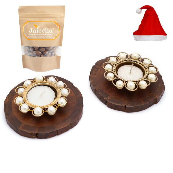 Coasters and T-Lites with Chocolate Coated Almonds