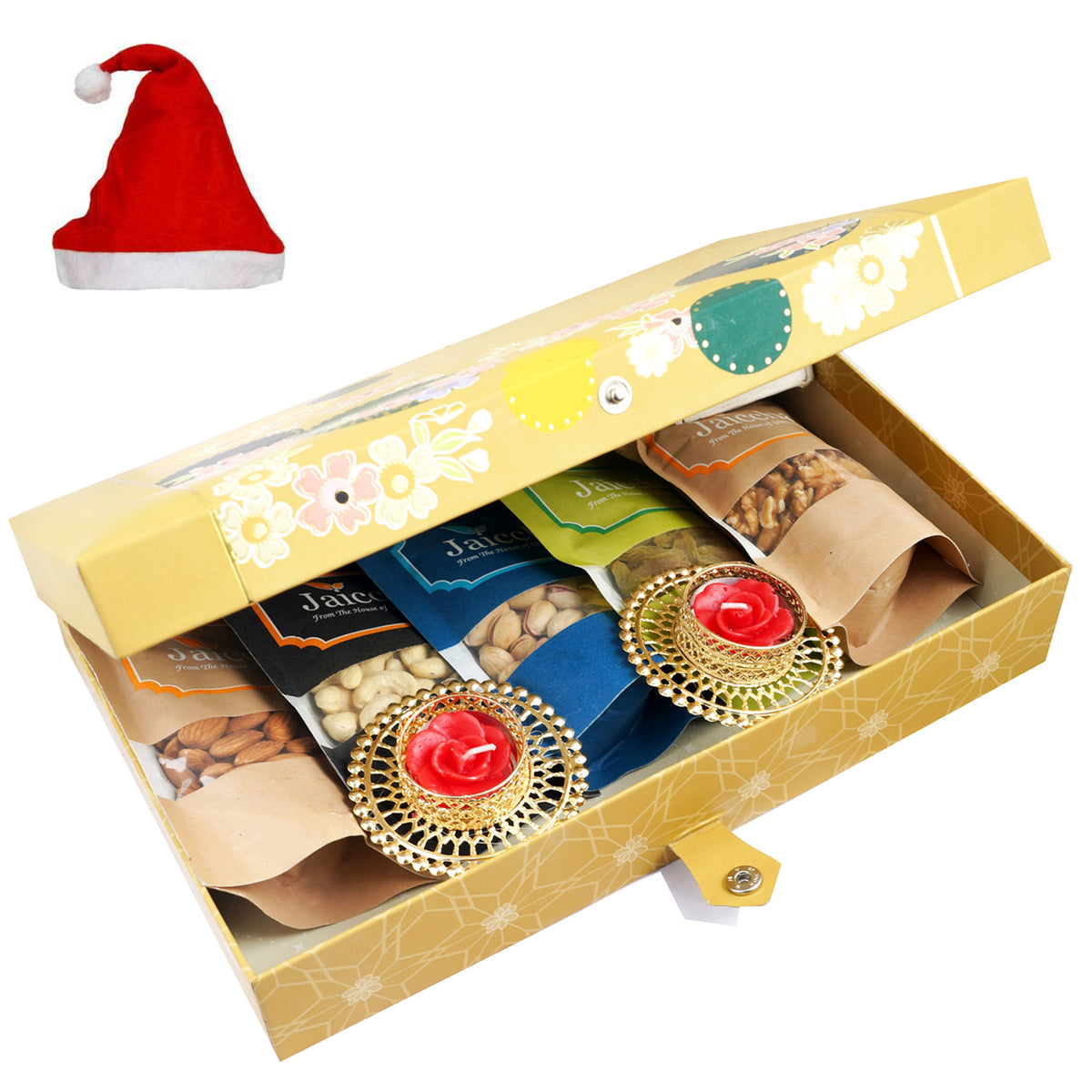 Gold 4 part with  Almonds, Cashews, Pista, Raisins, Walnuts and 2 T-Lites 
