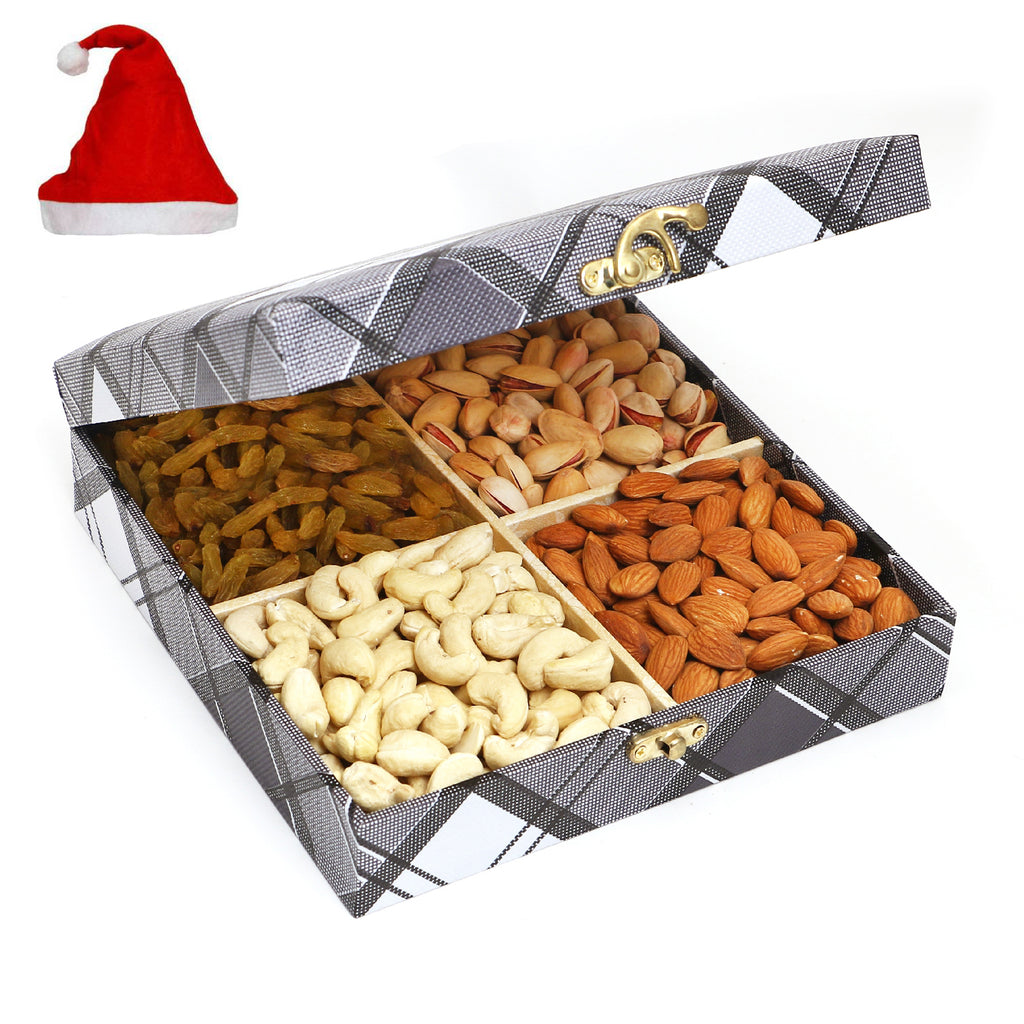 Christmas Gifts-Cross Check Wooden Dryfruits Box
